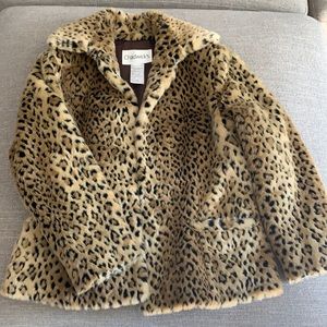 Leopard Chadwicks Faux Fur Jacket